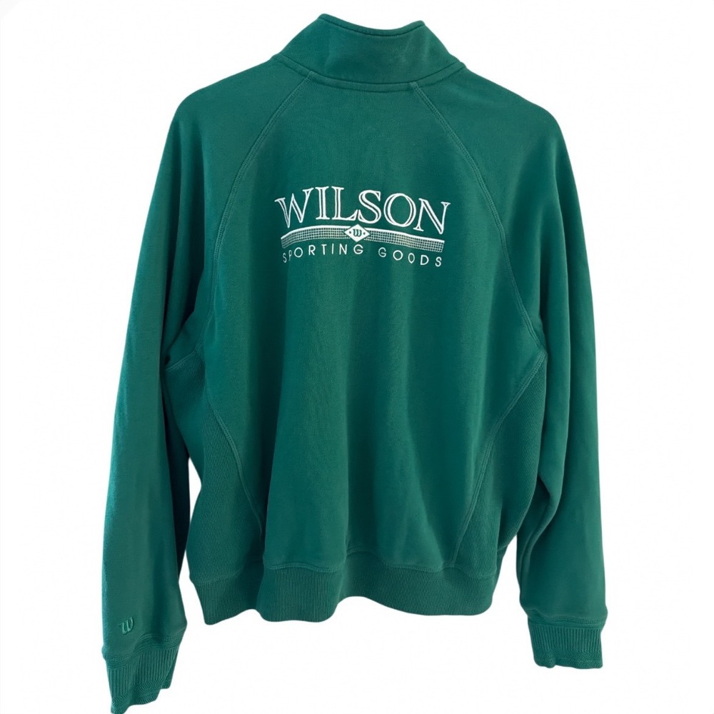 Wilson Sporting Goods Womens XL Green Quarter Zip Pullover Sweatshirt WW00155431